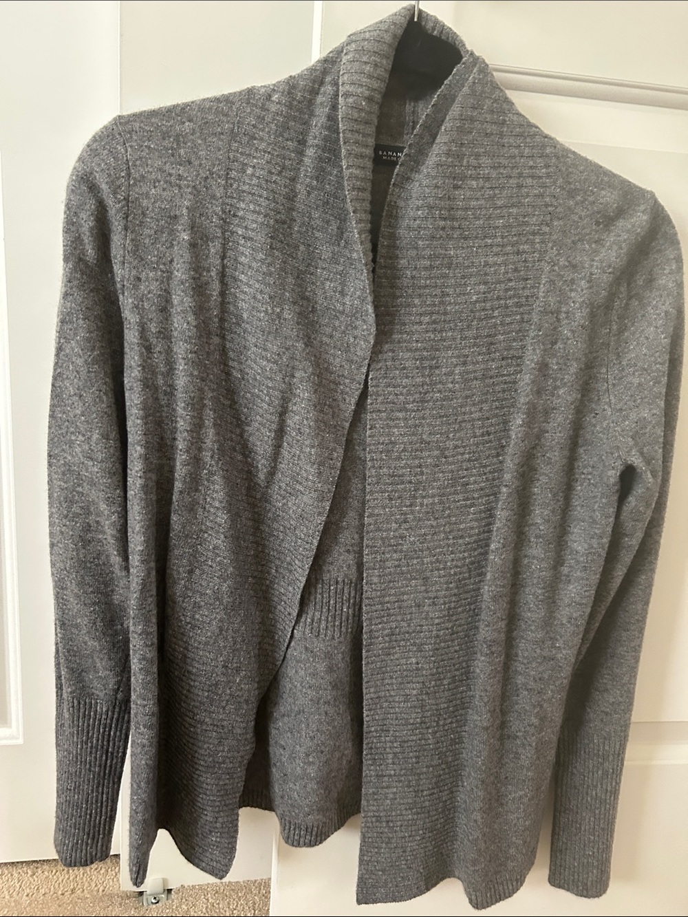Banana Republic Heather Gray Open-Front Shawl Cardigan